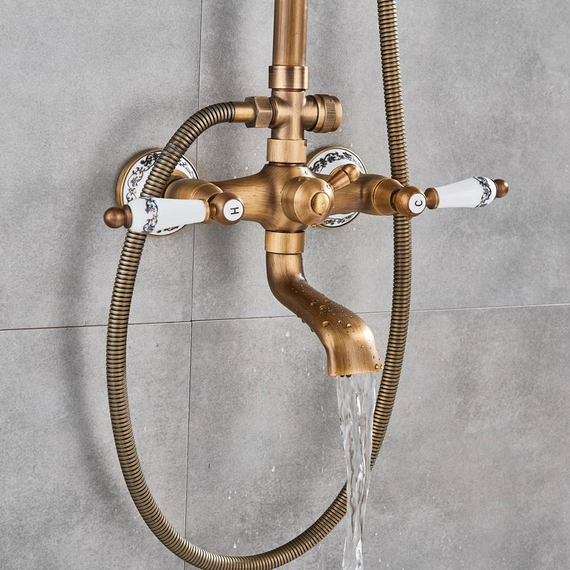 Antique Brass Shower Faucet