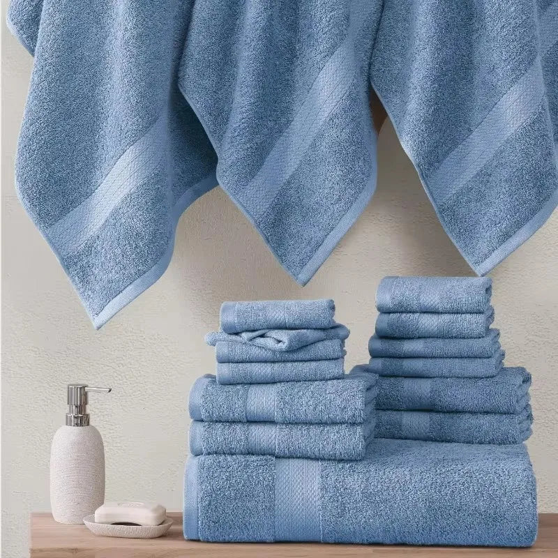 16 Piece 100% Cotton Bath Towel Set