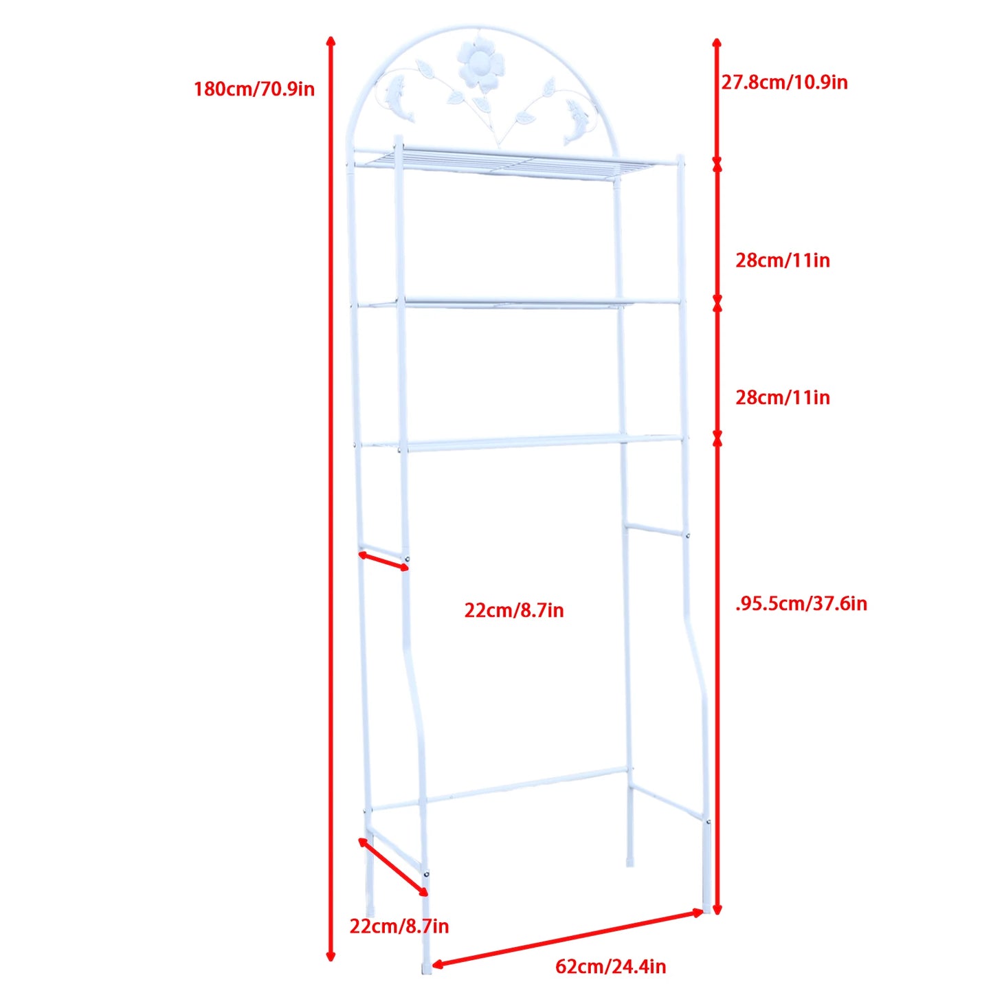 3-Tier Over The Toilet Storage Rack
