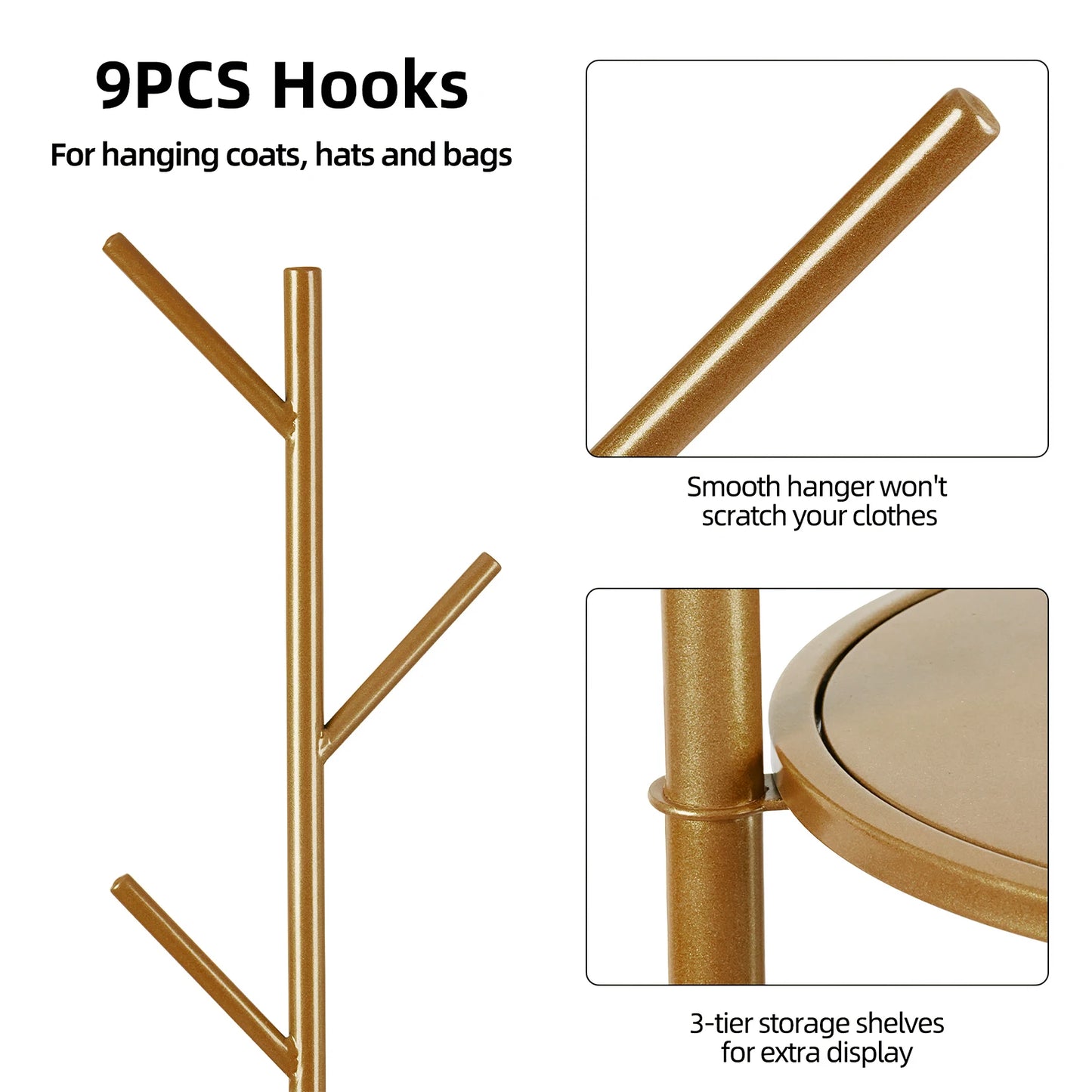 Heavy Duty Marble Coat Rack Stand