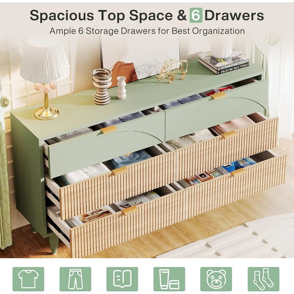 55 Inch 6 Drawer Dresser