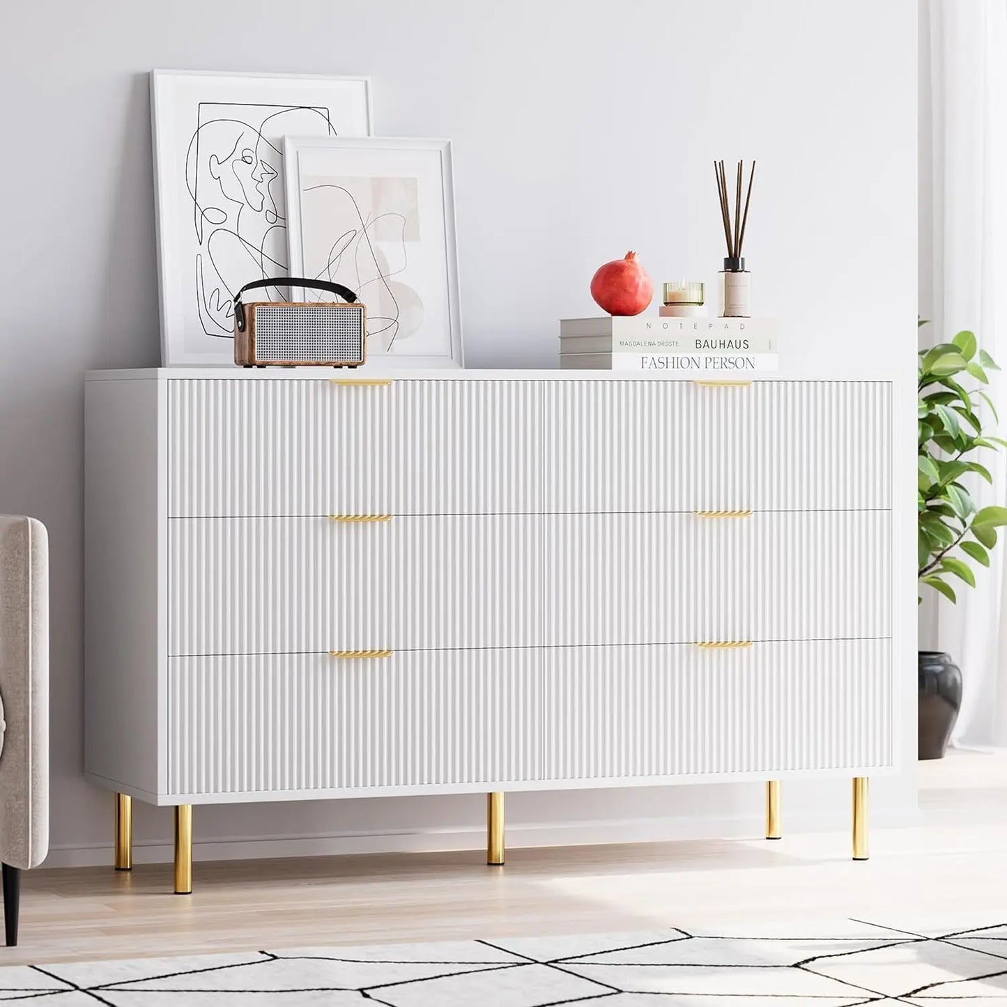 Wood Dresser With Metal Legs