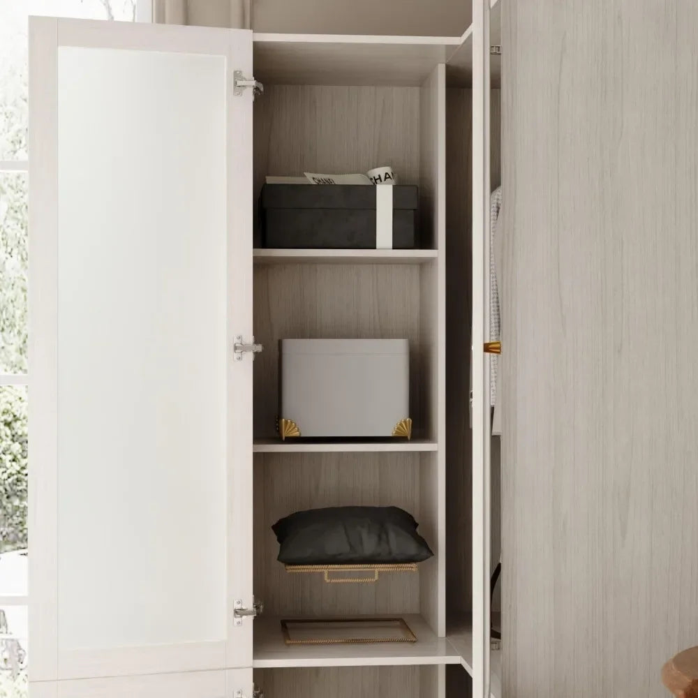 Armoire Wardrobe Closet With Frosted Glass Doors