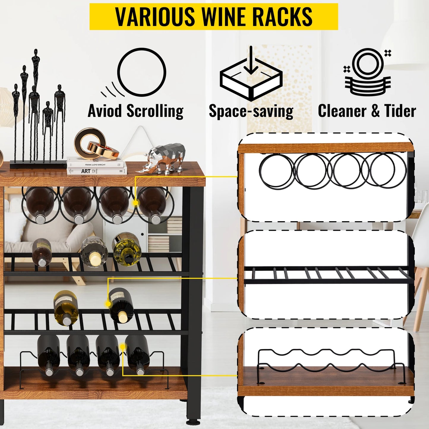 Industrial Wine Bar Cabinet Table