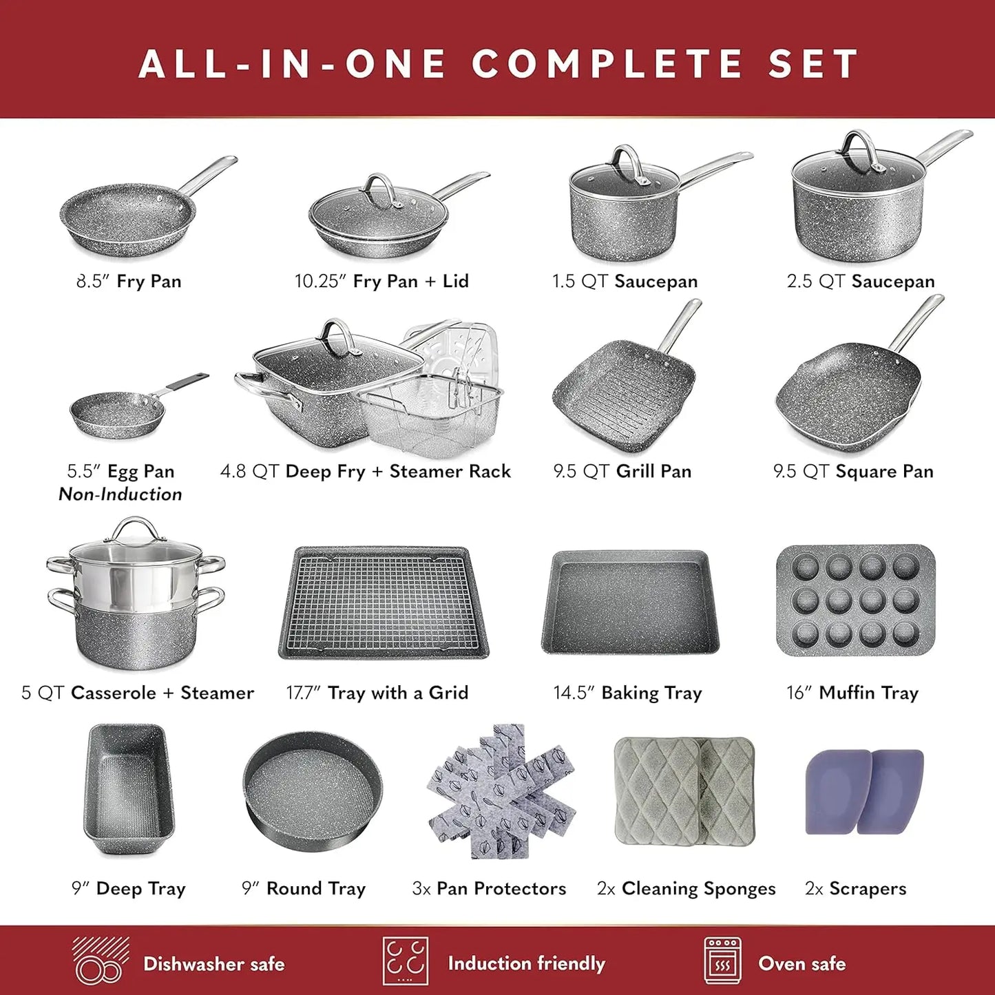 Non Stick Kitchen Cookware Set