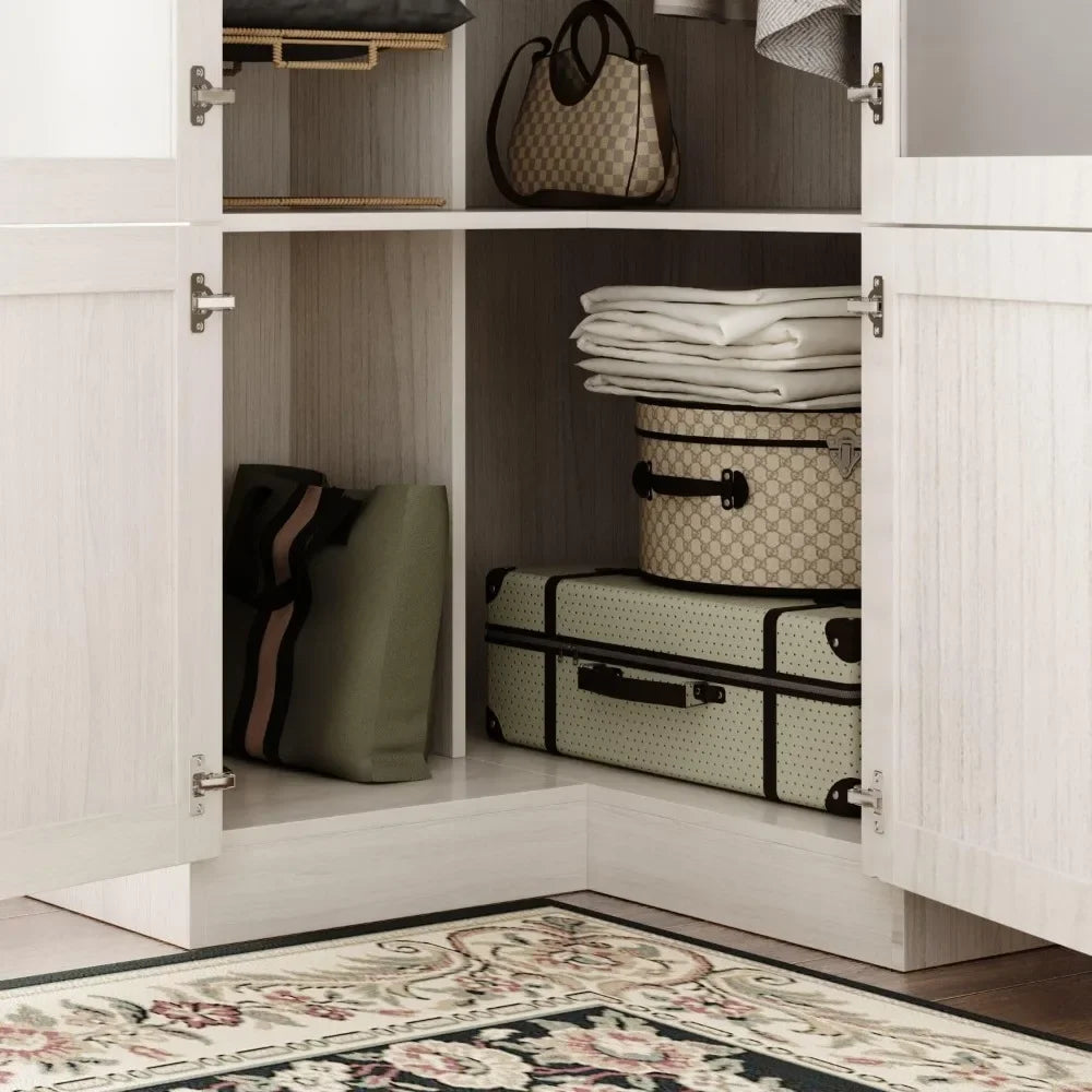 Armoire Wardrobe Closet With Frosted Glass Doors