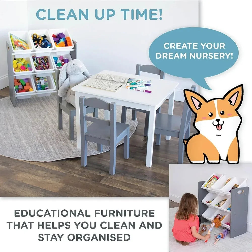 Grey & White Toy Organizer