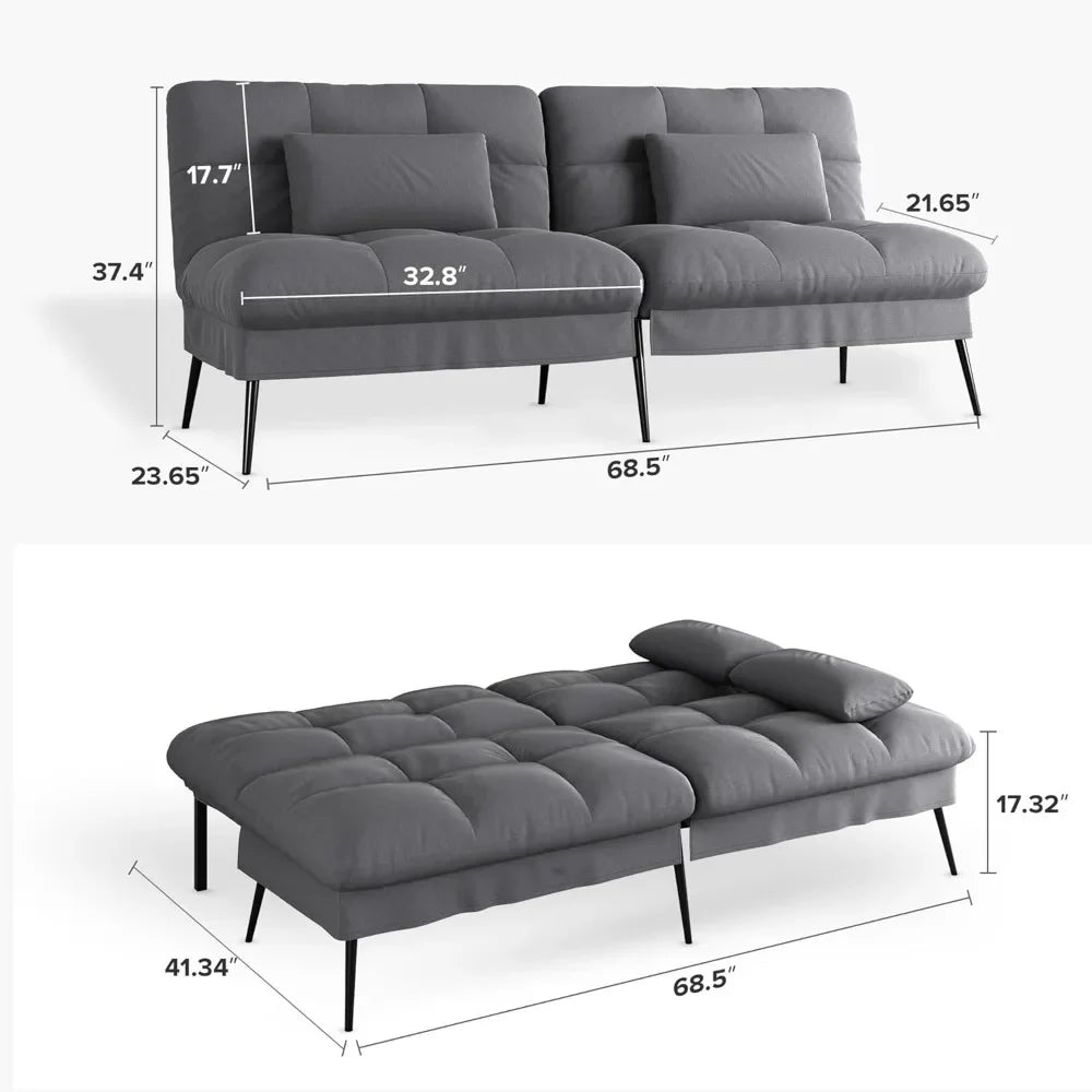 68" Convertible Futon Sofa Bed