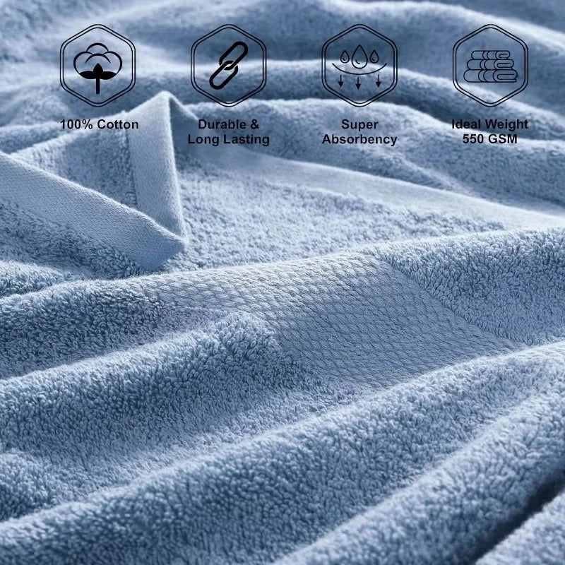 16 Piece 100% Cotton Bath Towel Set