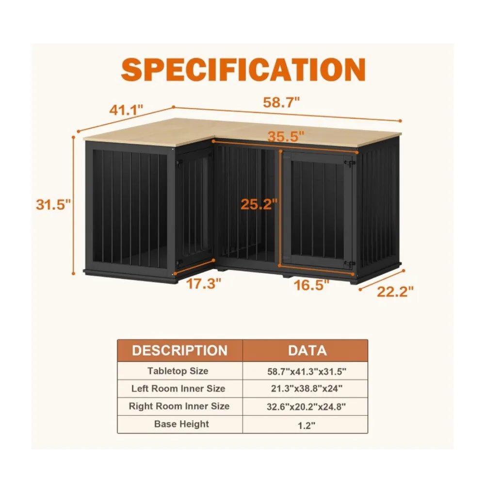 Corner Dog Crate Furniture