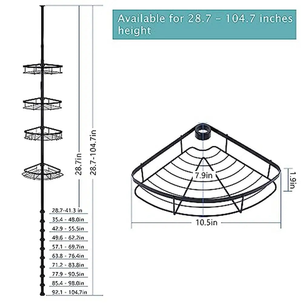 Stainless Steel Corner Shower Caddy Bathtub Organizer