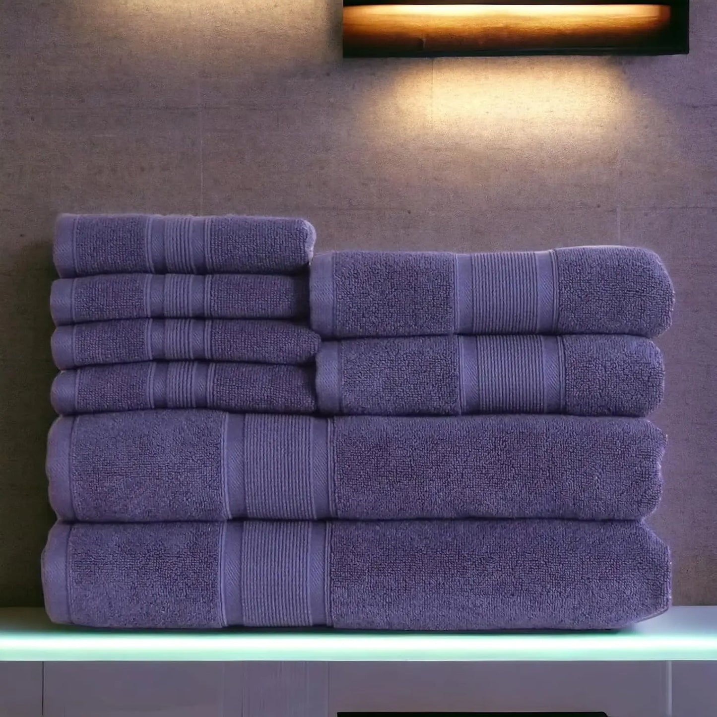 100% Cotton 8 Piece Bathroom Towel Set