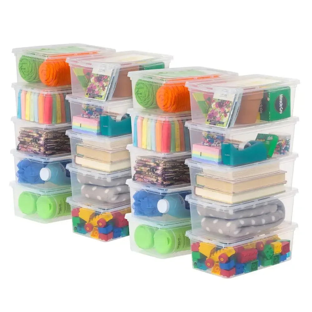 20 Pack Clear Stackable Storage Bins