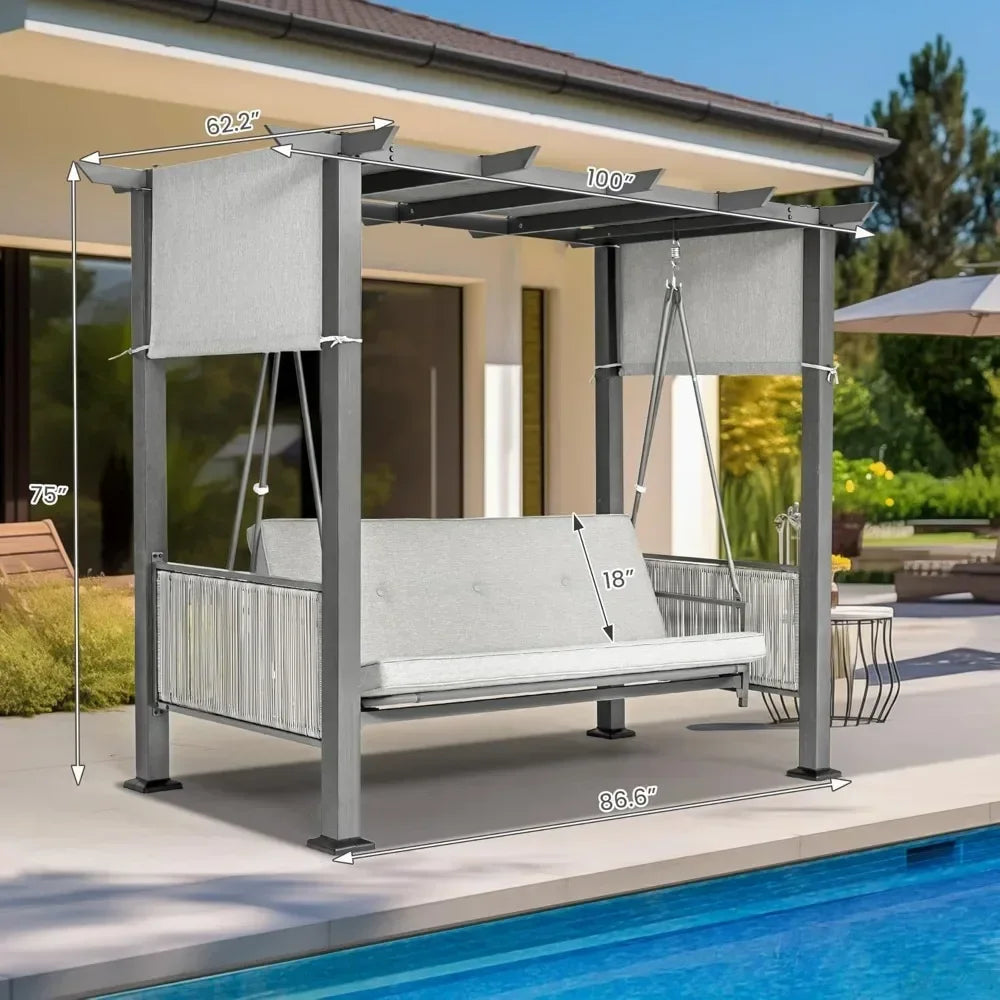 3-Seat Patio Swing Chair