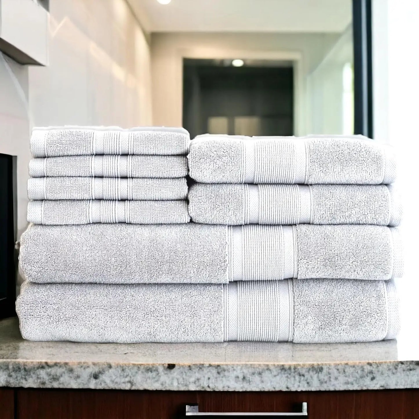 100% Cotton 8 Piece Bathroom Towel Set