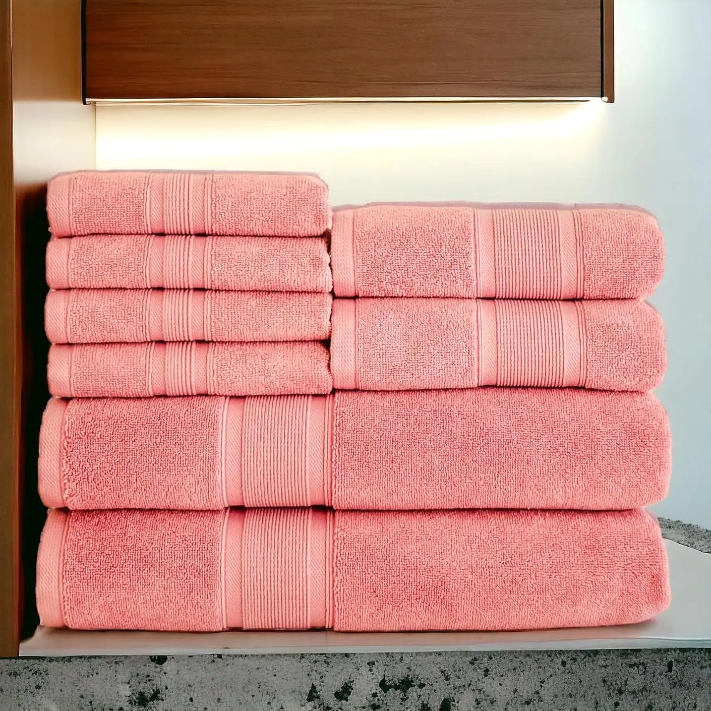 100% Cotton 8 Piece Bathroom Towel Set