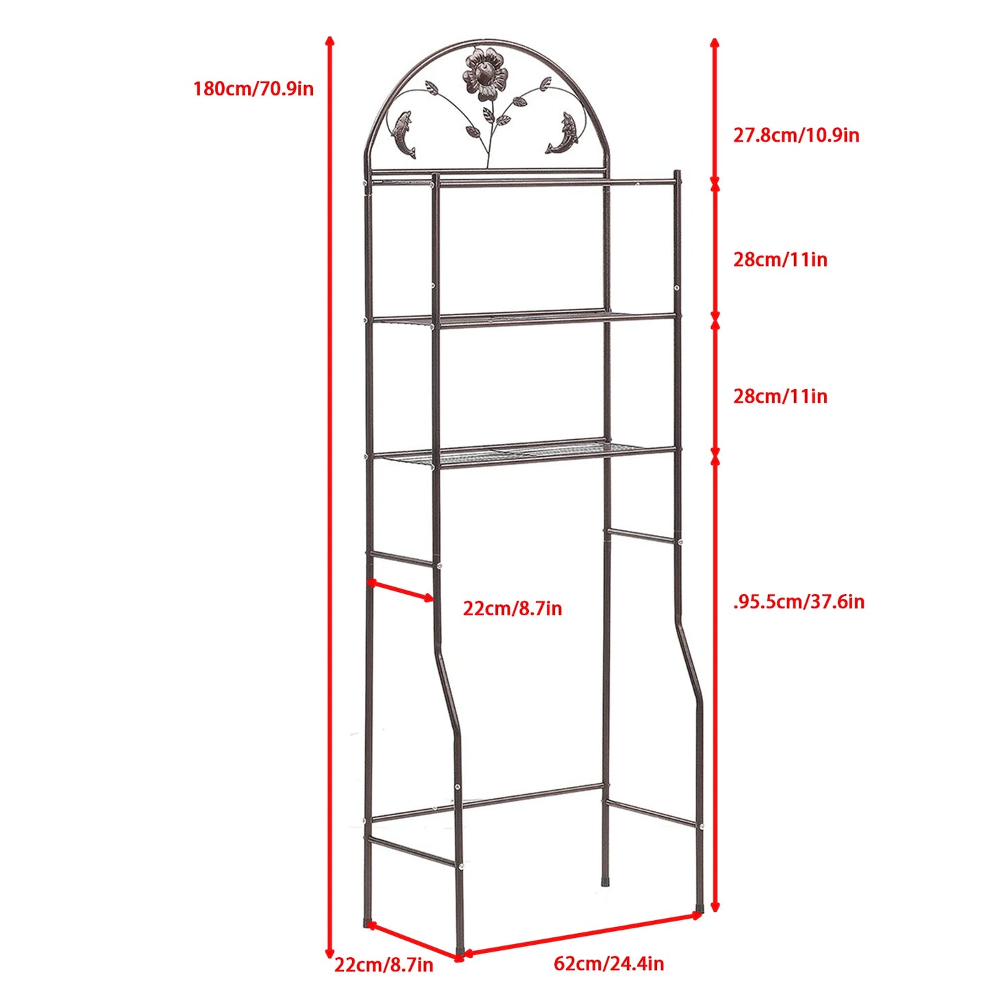 3-Tier Over The Toilet Storage Rack