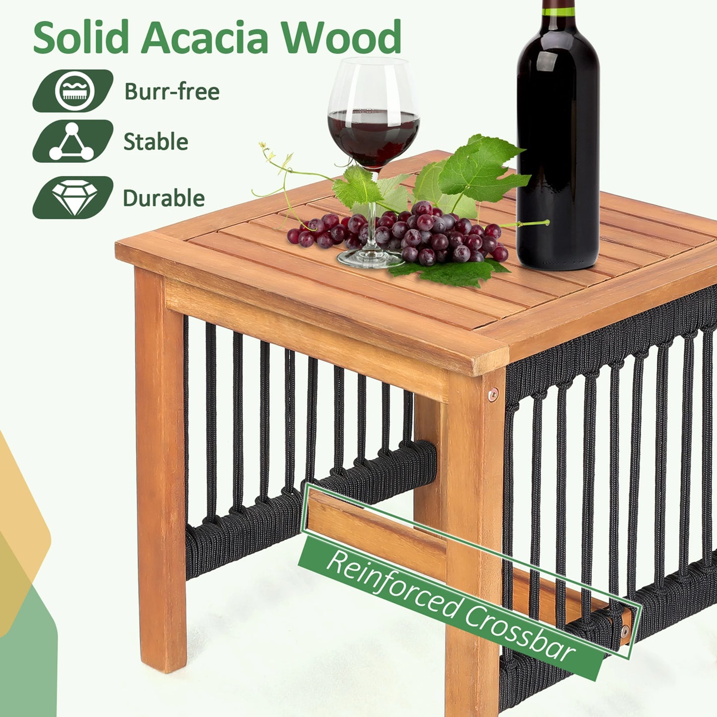 3pcs Acacia Wood Rocking Chair Patio Set