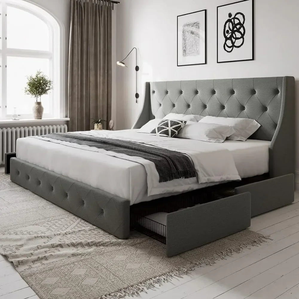 Bed Frame With Storage Drawers