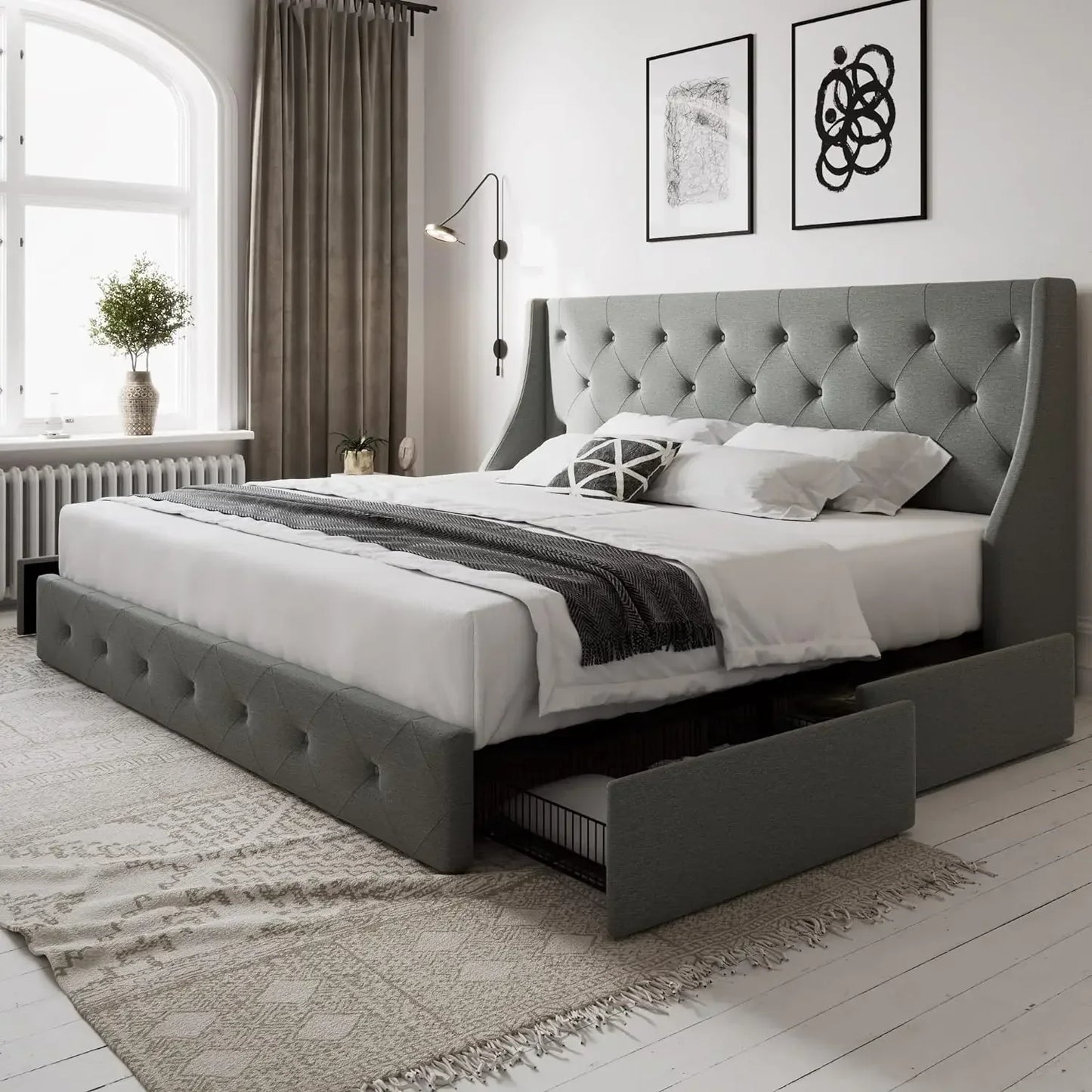Bed Frame With Storage Drawers