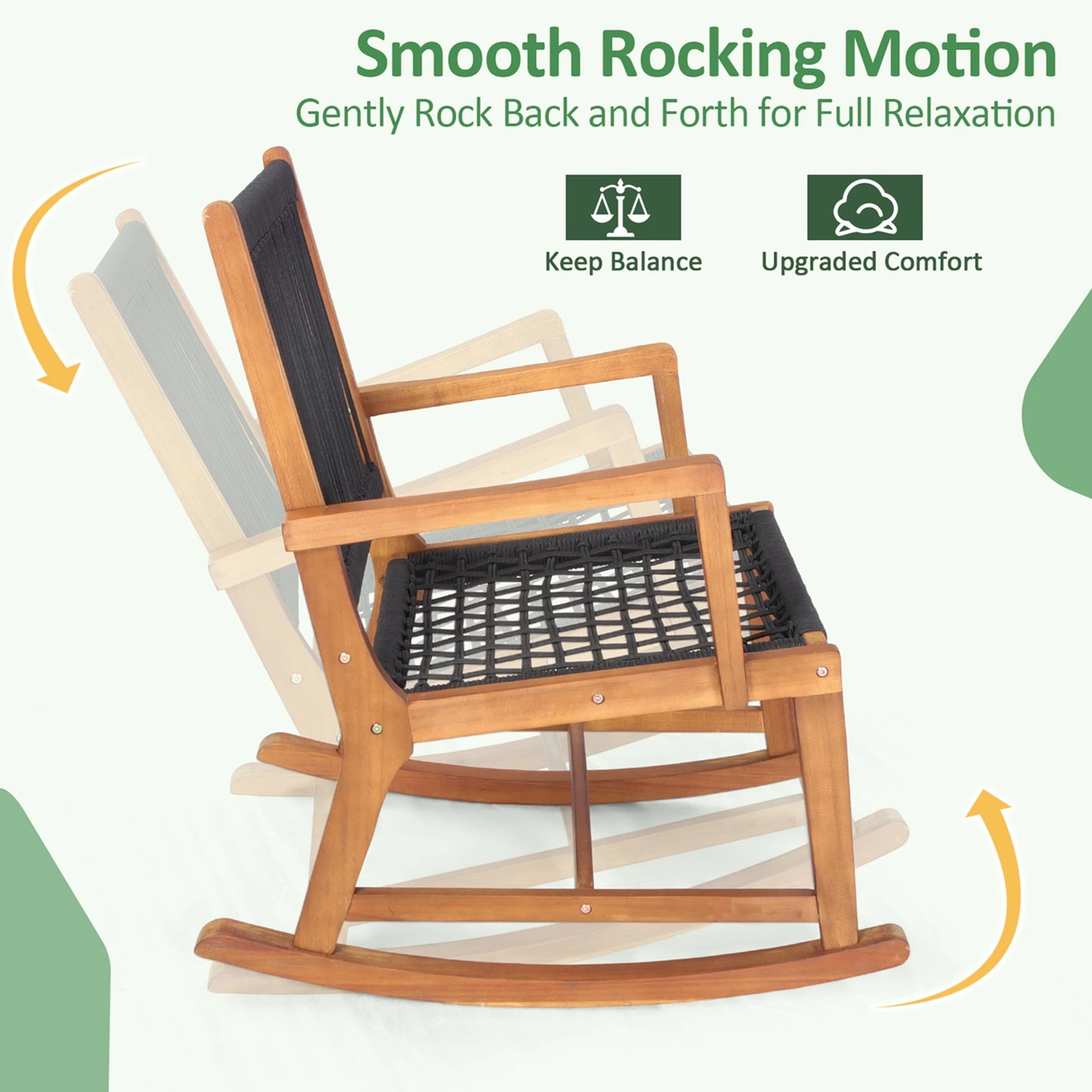 3pcs Acacia Wood Rocking Chair Patio Set