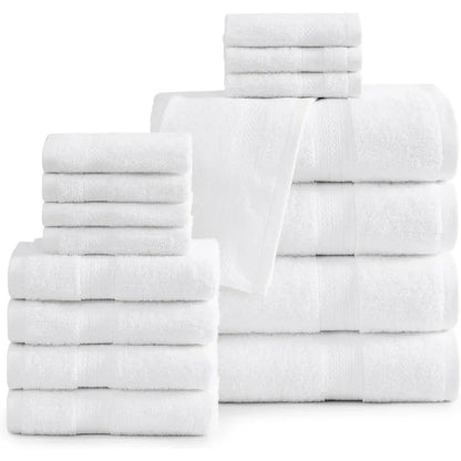 16 Piece 100% Cotton Bath Towel Set