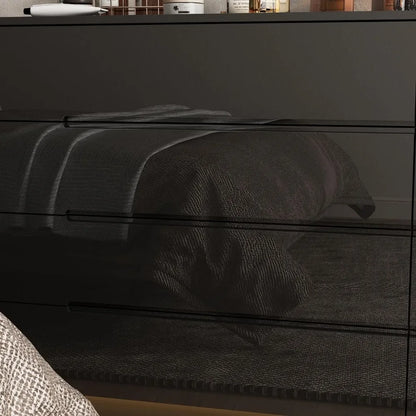 Black High Gloss 8 Drawer Dresser