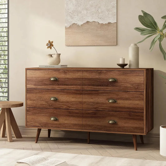 6 Drawer Wood Dresser