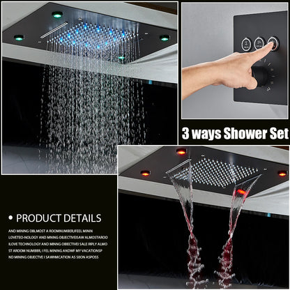 LED Thermostatic Modern Ceiling Shower