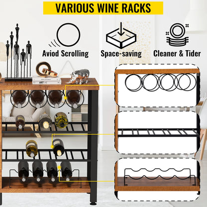 Industrial Wine Bar Cabinet Table