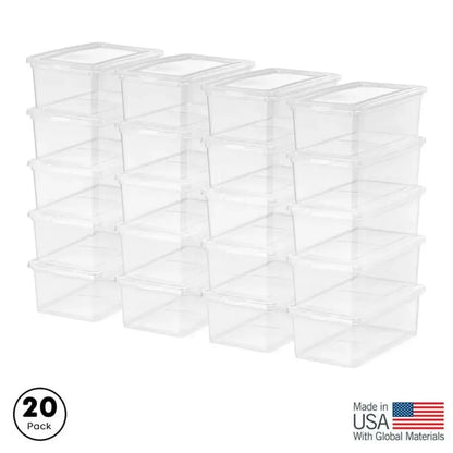 20 Pack Clear Stackable Storage Bins