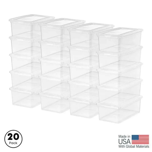 20 Pack Clear Stackable Storage Bins