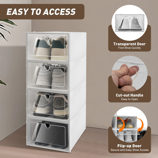 20 Piece Plastic Stackable Shoe Box