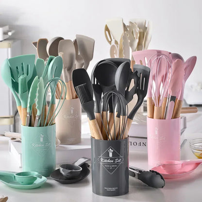 12PCS Silicone Kitchen Cookware Utensils