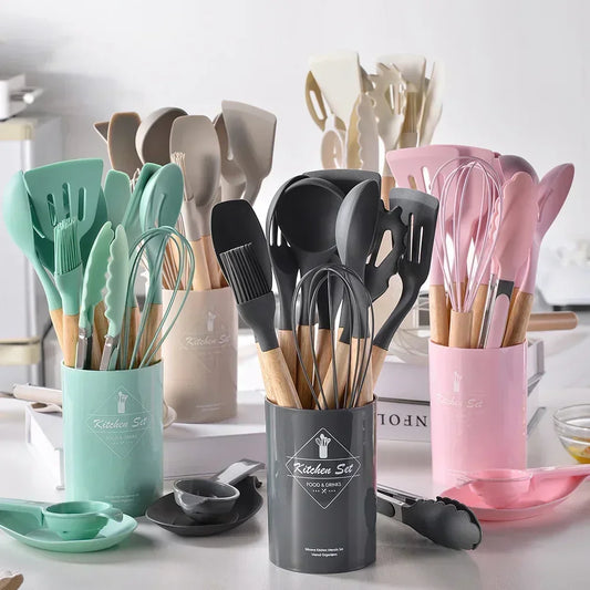 12PCS Silicone Kitchen Cookware Utensils