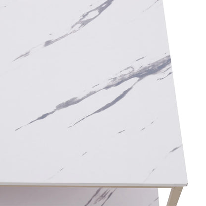 Modern 2-Tier White & Gold Coffee Table
