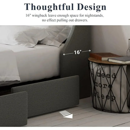 Bed Frame With Storage Drawers