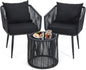 3 Pieces Patio Rattan Bistro Conversation Set