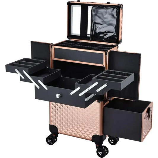 Professional Makeup Artist Rolling Train Case Trolley