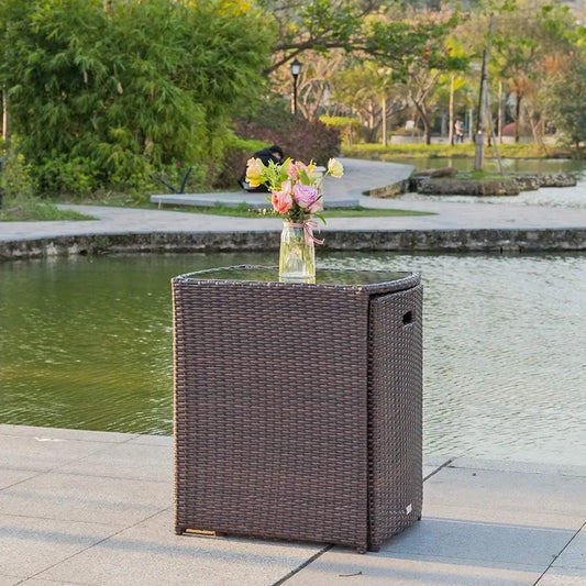 3 PC Wicker Outdoor Patio Bistro Set