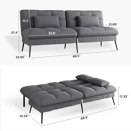 68" Convertible Futon Sofa Bed