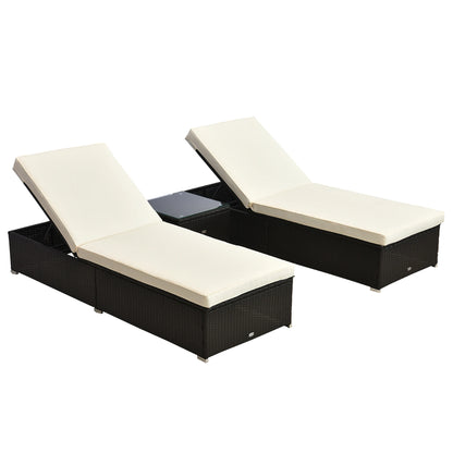 Outdoor 3Pc Wicker Patio Chair Set