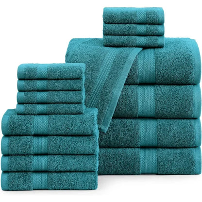 16 Piece 100% Cotton Bath Towel Set