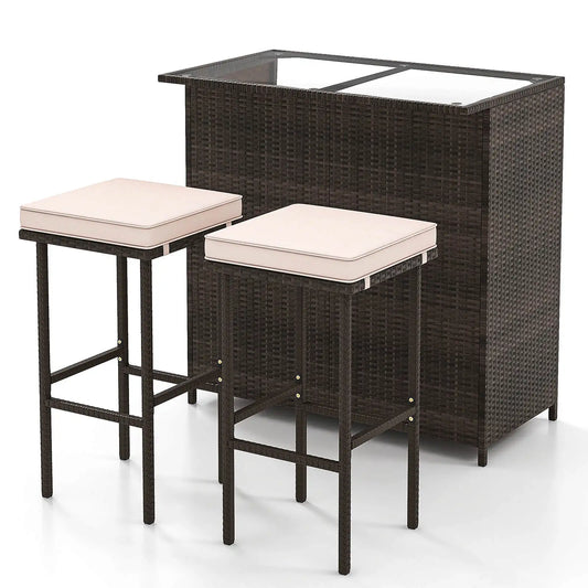3 PCS Patio Bar Set