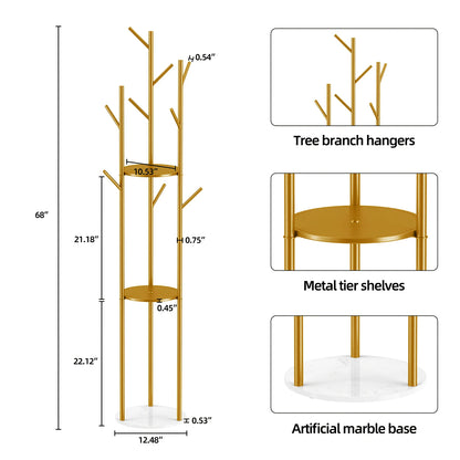 Heavy Duty Marble Coat Rack Stand