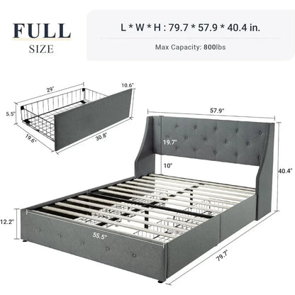 Bed Frame With Storage Drawers
