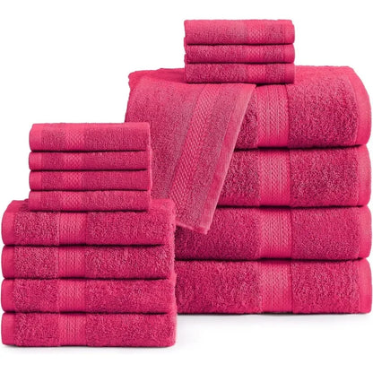 16 Piece 100% Cotton Bath Towel Set