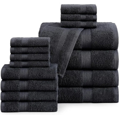 16 Piece 100% Cotton Bath Towel Set
