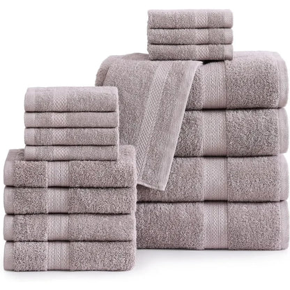 16 Piece 100% Cotton Bath Towel Set